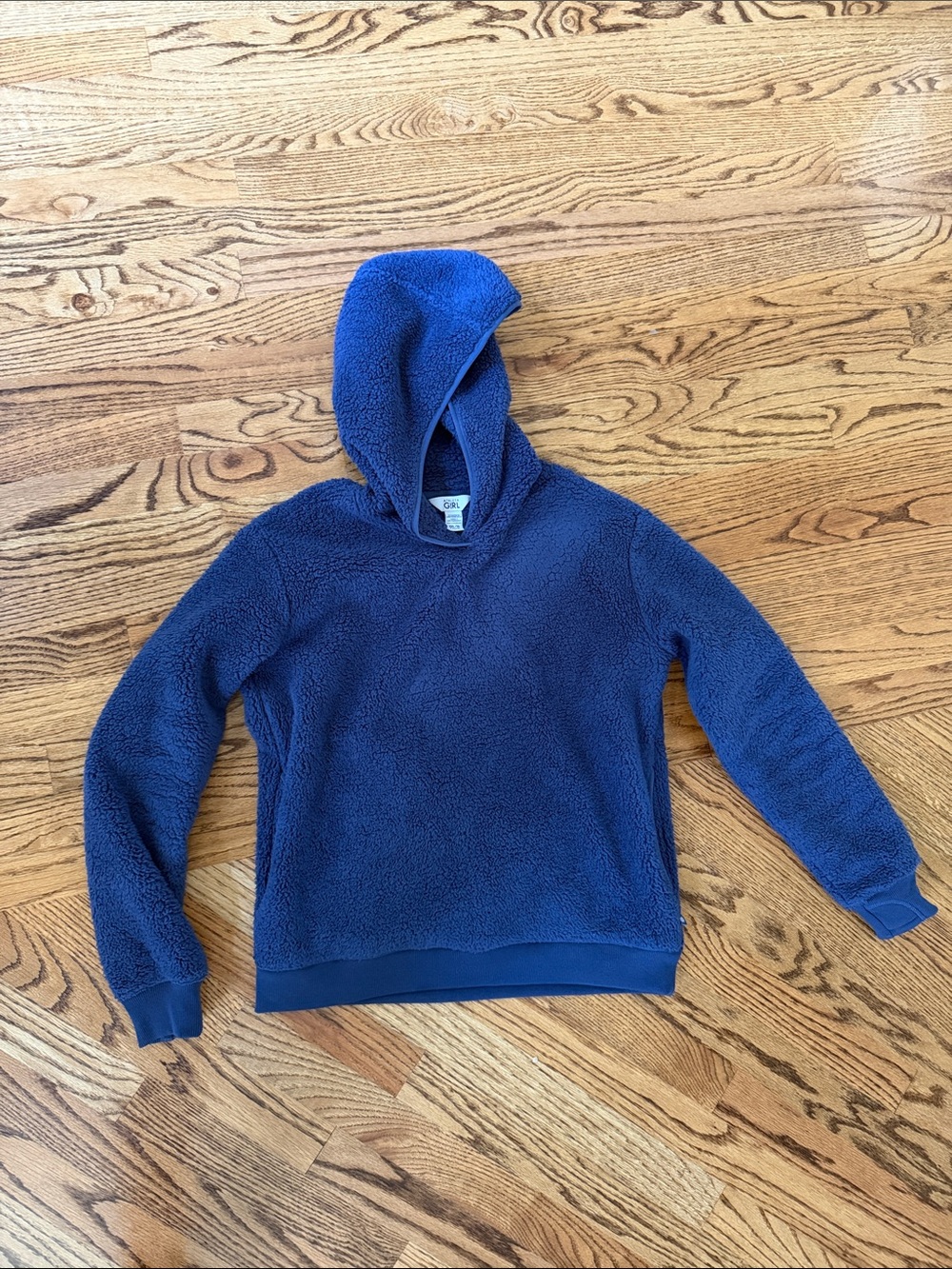Athleta Navy Blue Sherpa Crewneck Hoodie